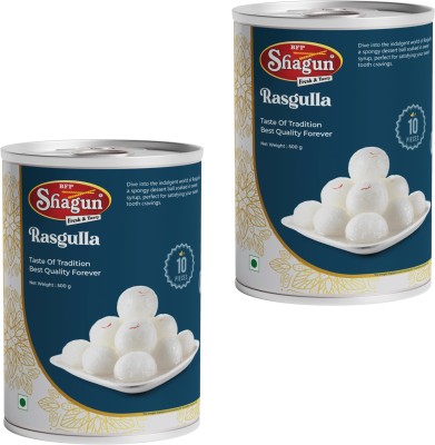 BFP Shagun Rasgulla 1Kg (500Gm x 2) Best Sweets for Gifting Tin(2 x 0.5 kg)