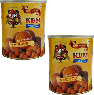 KBM Open & Eat Royal Gulab Jamun Combo pack | Mouth-Watering sweets Tin(2 x 1 kg)