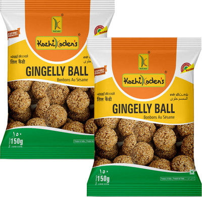 kozhikoden's Sesame Chikki Ball Traditional Jaggery & Sesame Sweet Healthy Crunchy Snack Pouch(2 x 150 g)
