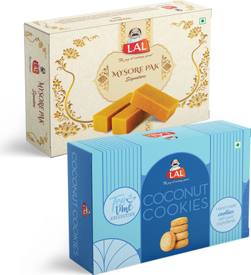 Lal Sweets Combo Pack of Mysore Pak Signature 400g & Coconut Cookies 400g Box(2 x 400 g)