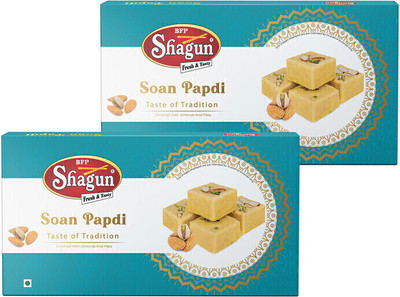 Bfp Shagun Desi Ghee Soan Papdi800Gm(400Gm Pack of 2)Authentic Bikaneri Premium Ingredients Box(2 x 400 g)