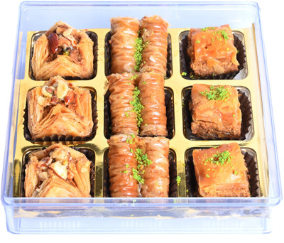 OASIS Baklawa Assorted Turkish, Lebanese Baklava for Gifting (09 Pcs) Festive Gift Box(200 g)