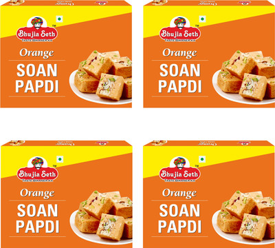 BHUJIYA SETH Orange soan papdi combo pack 400 gm x 4 box Box(4 x 400 g)