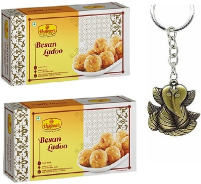 Haldiram's Besan Ladoo + Ganesh Keychain Box(2 x 0.5 kg)