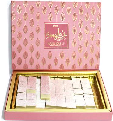 Singla Sweets Kaju Barfi Katri 1kg tradition sweets Box