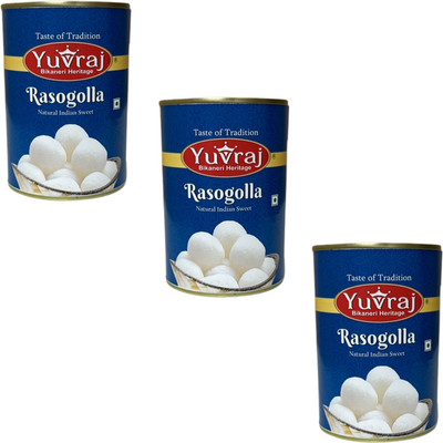 Yuvraj Food Product Rasogolla bikaneri sweets combo 500 gm x 3 Tin pack Can(3 x 0.5 kg)
