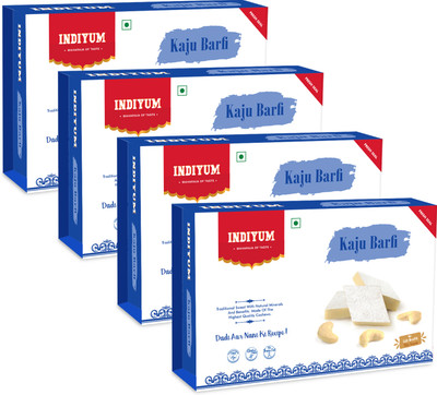 Indiyum Kaju Burfi Made with Fine Cashew Nuts 800g Box(4 x 200 g)