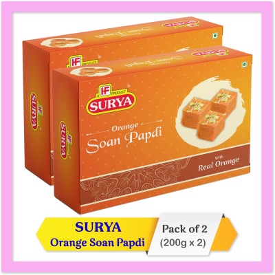 Surya 400gm Orange Soan Papdi (Pack of 2; 200gm each) Box(2 x 200 g)