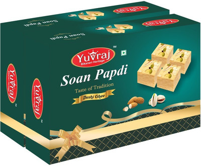 Yuvraj Food Product Desi Ghee soan papadi sweet Combo pack of 2 ( 400 gm x 2 ) Box(2 x 400 g)