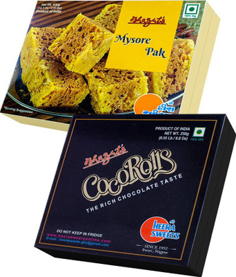 Bhagat's Heera Sweet Delicious Mysore Pak 400gm & Chocolate Sonroll 250gm Box(2 x 225 g)