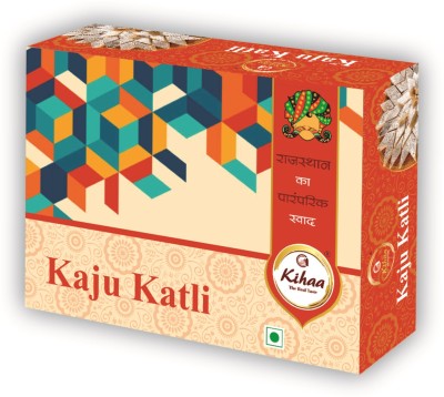 Kihaa Premium Kaju Katli Cashew Burfi Sweet Gift Pack, Best Quality Barfi Box L1 Box(500 g)