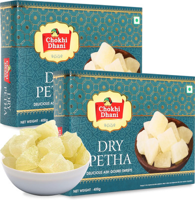 Chokhi Dhani Dry Agra ka Petha | Soft and Juicy Indian Sweet (Pack of 2, 400g each) Box(2 x 400 g)