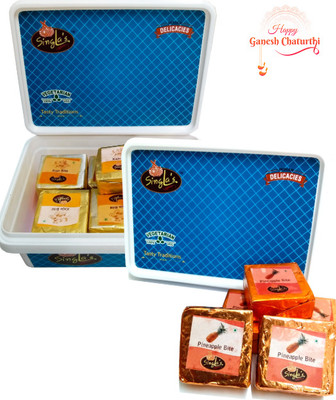 Singla Sweets Kaju Bite 200g | Pineapple Bite 200g | Combo-(Pack of 2*200g_400g) Box(2 x 200 g)