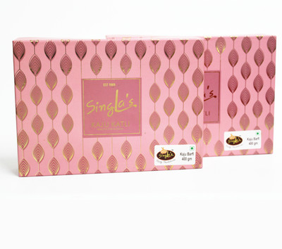 Singla Sweets Kaju Barfi katri 400g Combo Pack of (2 *400,800g) Box(2 x 400 g)