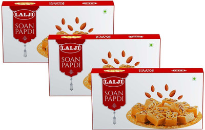 lalji Soan Papdi 1.2Kg (400Gm x 3) Sweet | Flaky and Sweet Box(3 x 400 g)