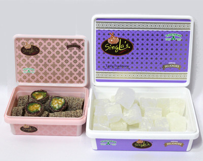 Singla Sweets Anjeer cake 200g White petha 500g combo pack of 2 Box(2 x 350 g)