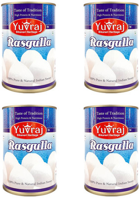 Yuvraj Food Product Rasgulla 500 gm Tin Combo pack 4 (500 Gm x 4 ) Can ...