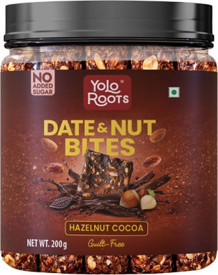 Yolo Roots Date & Nut Bites Hazelnut Cocoa Flavor 200g | No Added Sugar Box(200 g)
