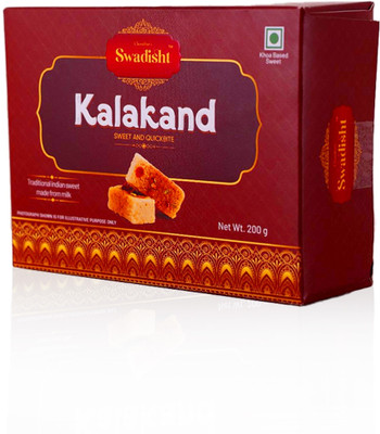 Choudhar’s Swadisht Kalakand 200 gm Velvet Smooth Sweet, Purity in Every Bite, Indian Milk Cake Box Tub(200 g)