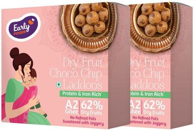 Early Foods Twin Pack - Dry Fruit Choco Chip Laddoo Box(2 x 250 g)