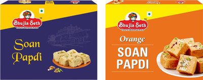 BHUJIYA SETH Orange & Patisa soan papdi combo pack (200 gm x 2) box Box(2 x 200 g)
