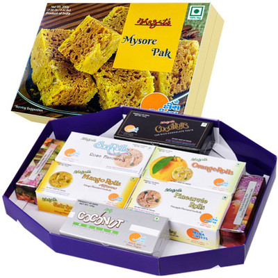 Bhagat's Heera Sweet Mysore Pak 200gm & 6 in 1 Sonroll Gift Pack 750Gm Box(2 x 475 g)