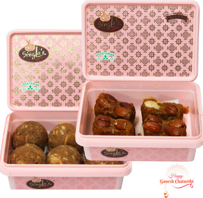 Singla Sweets Dal Pinni 200g | Atta laddu 200g | Combo-(pack of 2) Box(2 x 200 g)