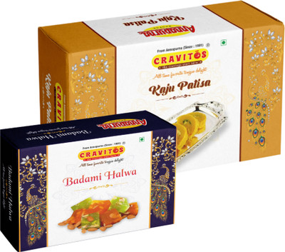 Cravitos Kaju Patisa 500g & Badami Halwa 200g Combo Box(2 x 350 g)