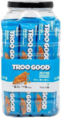 TROOGOOD Original Millet Chikki | Packed with Fibre and Protein! High-Energy Snack Bar | Box(50 x 15 g)