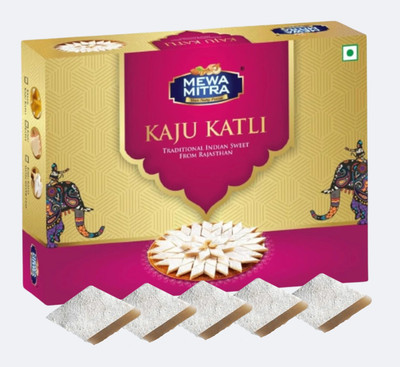 Mewa Mitra Kaju Katli Barfi With Silver Coating 400g (Pack of 1) Box(400 g)