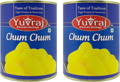 Yuvraj Food Product Sweets Kesar Cham Cham Bikaneri mithai combo pack of 2 (1 KG x 2 ) Tin pack Tin(3 x 1000 g)