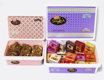 Singla Sweets Dodha burfi 200g and Mix bite400g Box(2 x 0.3 g)