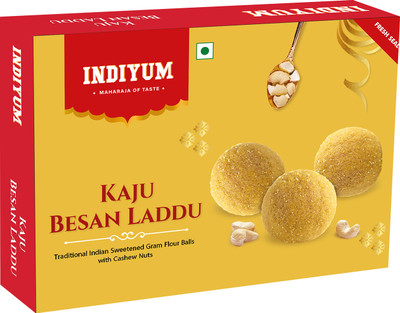 Indiyum Besan Laddu Indian Sweet made with Besan & Cashew Box(400 g)