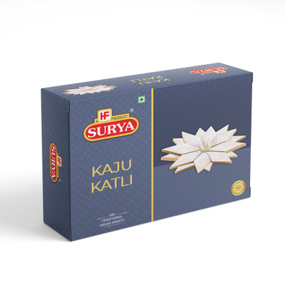 Surya 400gm KAJU KATLI |KAJU BARFI |INDIAN SWEET (PACK OF 2; 200g each) Box(2 x 200 g)