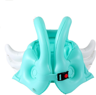 Bellveen Angel Swim Vest Portable Inflatable Jackets Pool Floats Swimming Ring with Adjustable Safety Buckle Double Surround Air Bag | Multi Color | M Size Swim Floatation Belt