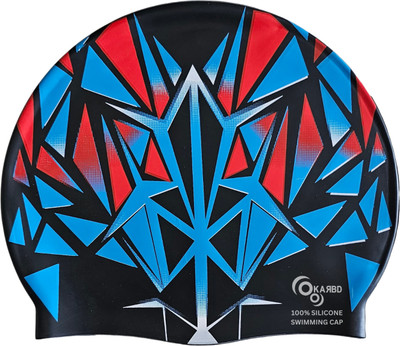 KARBD Pattern Design Silicone Swim Cap Unisex Universal Size Swimming Pool Head Cap Swimming Cap(Multicolor, Pack of 1)