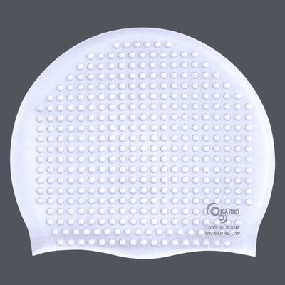 KARBD Bubble Drop Design Silicone SwimCap Unisex Universal Size Swimming Pool Head Cap Swimming Cap(White, Pack of 1)