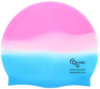 KARBD Silicone Swim Cap Unisex Universal Size Soft Swimming Pool Head Cap Multicolor Swimming Cap(Pink, Pack of 1)