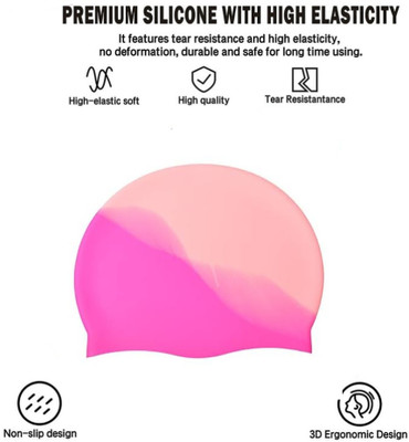 Ratnaram swim cap pink mix Swimming Cap(Multicolor, Pack of 1)