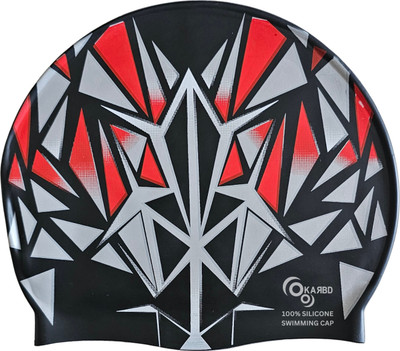 KARBD Pattern Design Silicone Swim Cap Unisex Universal Size Swimming Pool Head Cap Swimming Cap(Multicolor, Pack of 1)