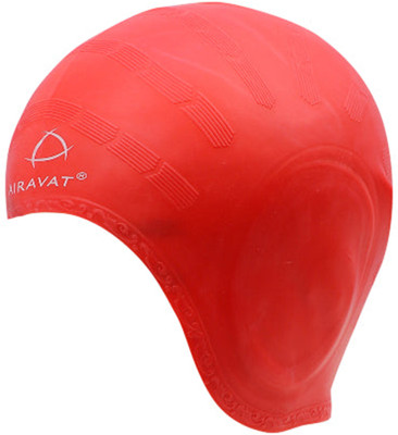 airavat Swimming Ear Cap (Red) Swimming Cap(Pack of 1)