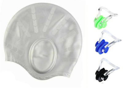 Swiming Silicon cap ear protection Swimming Cap(Pack of 1)