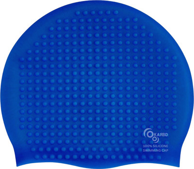 KARBD Bubble Drop Design Silicone SwimCap Unisex Universal Size Swimming Pool Head Cap Swimming Cap(Blue, Pack of 1)