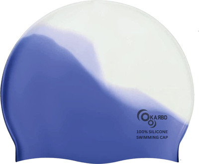 KARBD Silicone Swim Cap Unisex Universal Size Soft Swimming Pool Head Cap Multicolor Swimming Cap(Blue, Pack of 1)