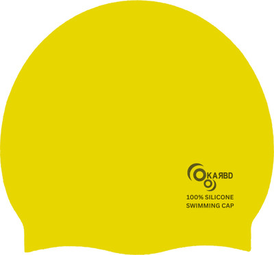 KARBD Silicone Swimming Cap Unisex Universal Size Soft Swimming Pool Head Cap Swimming Cap(Yellow, Pack of 1)