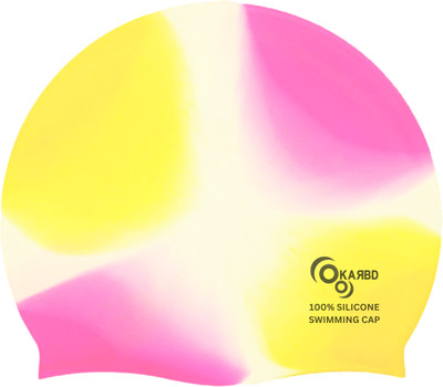 KARBD Silicone Swim Cap Unisex Universal Size Soft Swimming Pool Head Cap Multicolor Swimming Cap(Multicolor, Pack of 1)