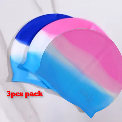 Ratnaram Free size Full Head Cover swimming cap Swimming Cap(Pack of 3)