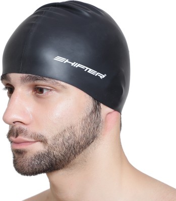 SHIFTER Swimmming Cap For Men Women Ant slip Anti skid Stylish Comfortable Swimming Cap(Black, Pack of 1)