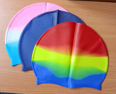 Ratnaram Swimming Cap Water Cap Extra Stretch Pure Silicone Swimming Cap(Pack of 3)