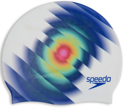 SPEEDO Digital Printed, Multicolor, Free Size, Swimming Cap(Pack of 1)
